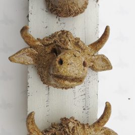 ceramic cow, pottery highland ccow, jane adams ceramics, cow wall plaque