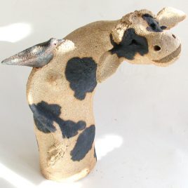 ceramic cow, brown cow, jane adams ceramics