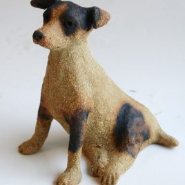 ceramic dog, jack russell, terrier, hand made, stoneware, jane adams cermaics, cornwall