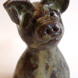 ceramic pig, jane adams ceramics, handmade pottery