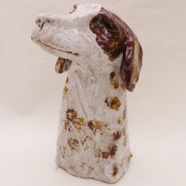 ceramic dog, rogues gallery, springer spaniel, pottery dogs, handmade stoneware, ceramics, jane adams ceramics