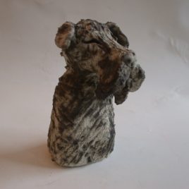 rogues gallery schnauzer, ceramic dog, handmade ceramics, jane adams ceramics, cornwall