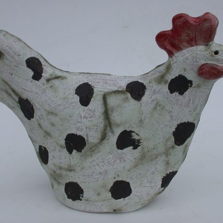 spotty chicken, grey hen, handmade, ceramic, pottery, stoneware, jane adams ceramics
