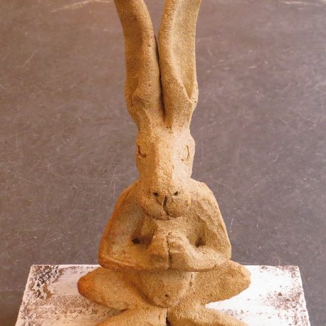 ceramic hares, jane adams ceramics, stoneware studio pottery