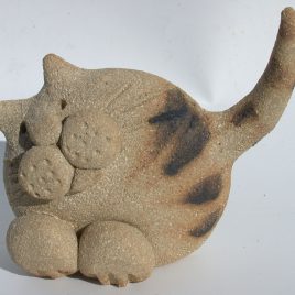 ceramic cat, pottery cat, cast ornament, jane adams ceramics, handmade, studio pottery