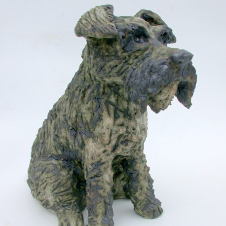 ceramic dog, handmade stoneware sculpture, jane adams ceramics, cornwall handmade