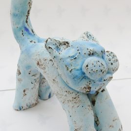 pottery cat, stoneware cat, ceramic cat. jane adams ceramics