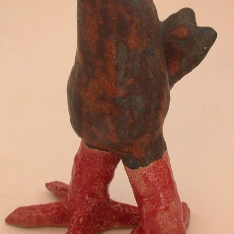 cornish chough, ceramic choughm red legs bird, stoneware, handmade, jane aams ceramics