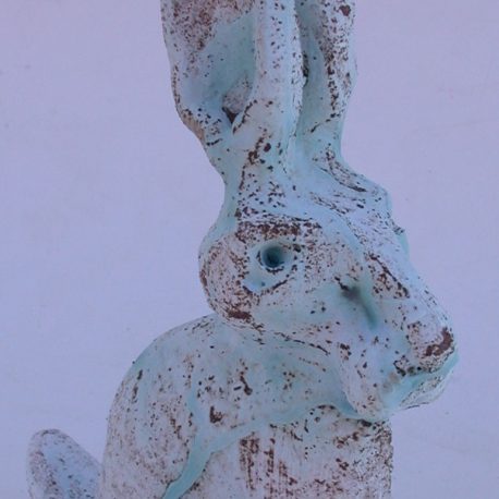 hand built stoneware hare, hare ornament, stoneware, clay, pottery hare, jane adams ceramics
