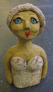 swiming lady, ceramic people, stoneware figurines, hand built, jane adams ceraics