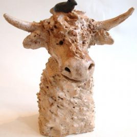 ceramic, cow, highland cow, stoneware