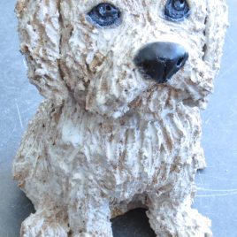 norfolk terrier, ceramic dog, pottery dog, handbuilt studio pottery, dog sculpture, jane adams ceramics, stoneware dog