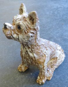 cairn terrier, pottery dog, handmade stoneware, ceramic dogs, dog ornament, jane adams ceramics, studio pottery, handmade