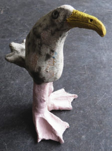 ceramic seagull, handmade pottery seagull, potery seagull, cornwall, jane adams ceramics