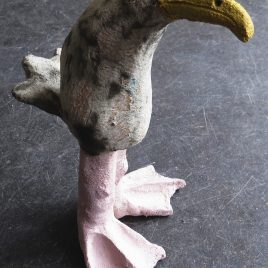 ceramic seagull, handmade pottery seagull, potery seagull, cornwall, jane adams ceramics