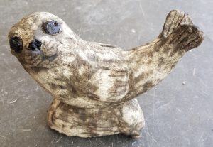 grey seal. seals, seal on rock, ceramic seals, ceramic sea life, ,marine life, stoneware, handmade ceramics, jane adams ceramics, pottery seals, sea ornaments