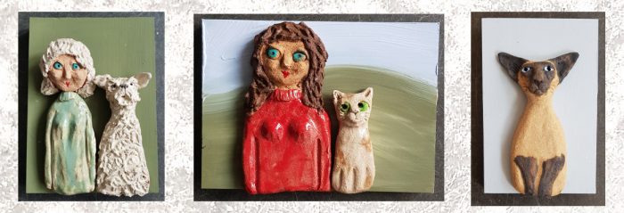 jane adams ceramics, ceramics, wall plaques, unique, handmade, pottery animals, animal figurines, Cornwall, unique